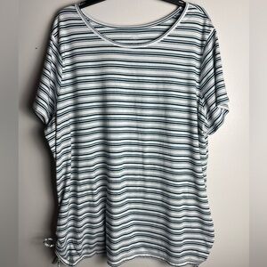 Striped Women's Top - Blue and White